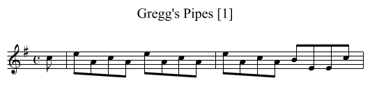Gregg's Pipes [1] - staff notation
