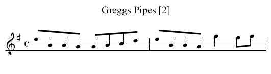 Greggs Pipes [2] - staff notation