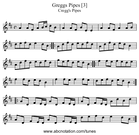 Greggs Pipes [3] - staff notation