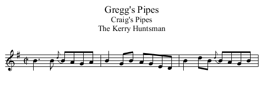 Gregg's Pipes - staff notation