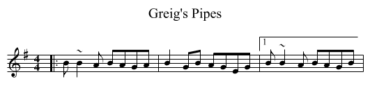 Greig's Pipes - staff notation