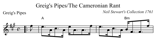 Greig's Pipes/The Cameronian Rant - staff notation