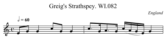 Greig's Strathspey. WI.082 - staff notation