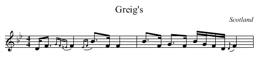 Greig's - staff notation