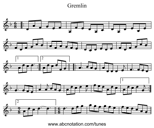 Gremlin - staff notation
