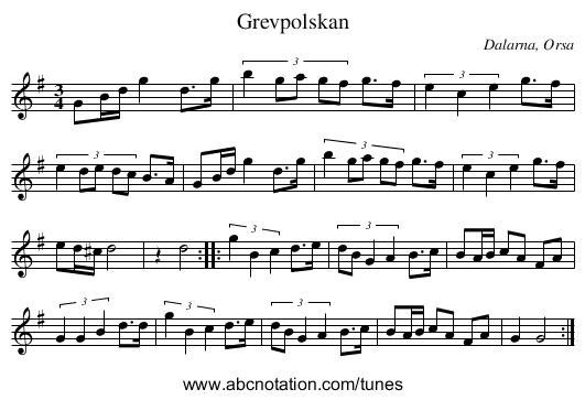 Grevpolskan - staff notation