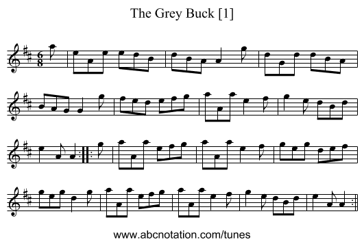 Grey Buck [1], The - staff notation