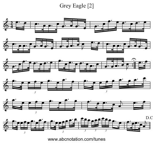 Grey Eagle [2] - staff notation