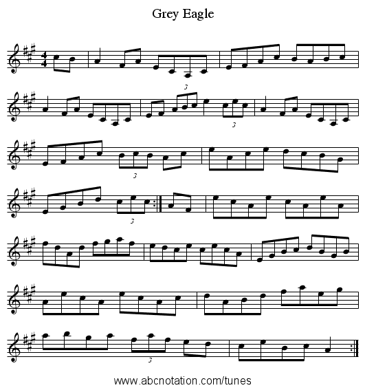 Grey Eagle - staff notation