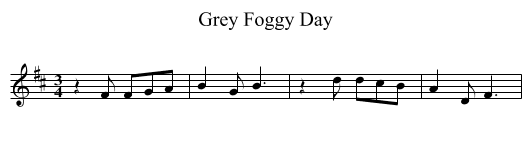 Grey Foggy Day - staff notation