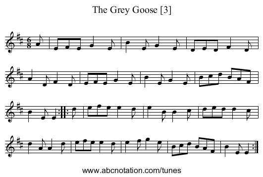 Grey Goose [3], The - staff notation