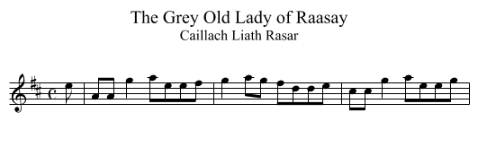 Grey Old Lady of Raasay, The - staff notation