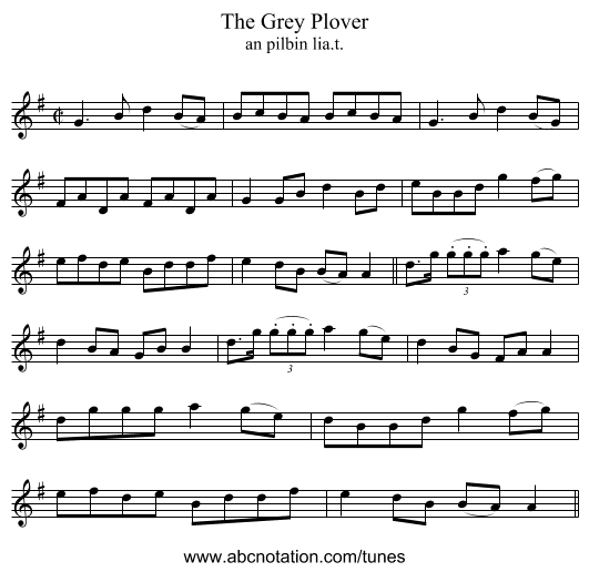 Grey Plover, The - staff notation