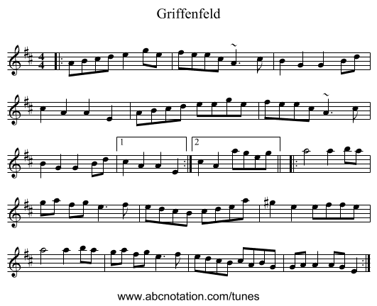 Griffenfeld - staff notation