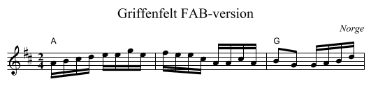 Griffenfelt FAB-version - staff notation