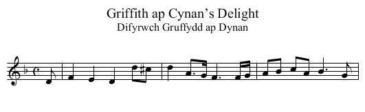 Griffith ap Cynan’s Delight - staff notation