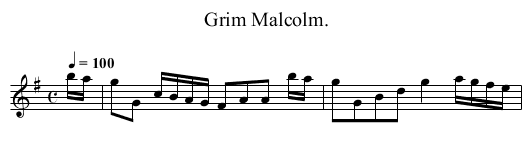 Grim Malcolm. - staff notation