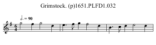 Grimstock. (p)1651.PLFD1.032 - staff notation