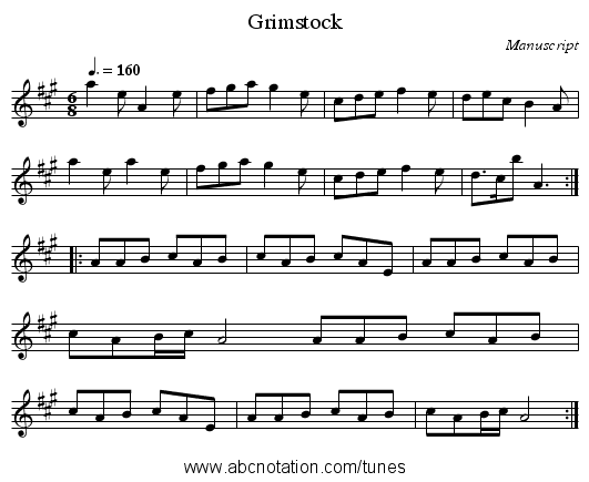 Grimstock - staff notation