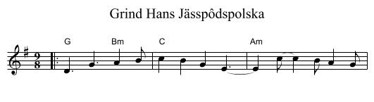 Grind Hans Jässpôdspolska - staff notation