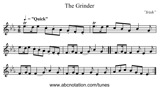 Grinder, The - staff notation