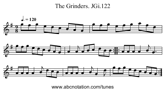 Grinders. JGi.122, The - staff notation