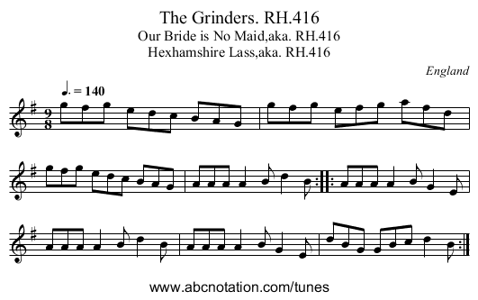 Grinders. RH.416, The - staff notation