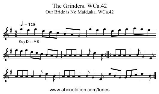 Grinders. WCa.42, The - staff notation