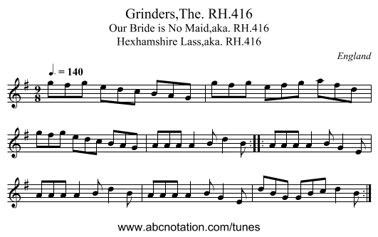 Grinders,The. RH.416 - staff notation