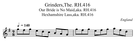 Grinders,The. RH.416 - staff notation