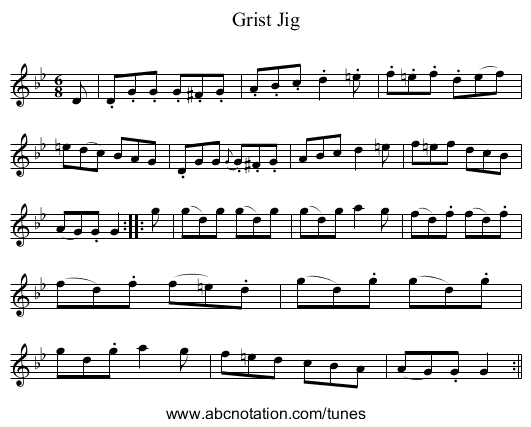Grist Jig - staff notation