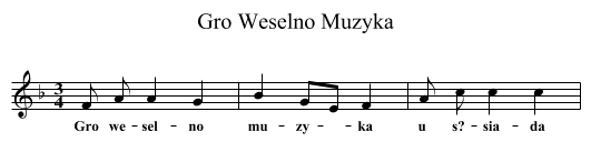 Gro Weselno Muzyka - staff notation