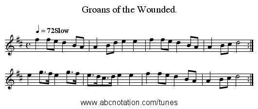 Groans of the Wounded. - staff notation