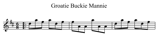 Groatie Buckie Mannie - staff notation