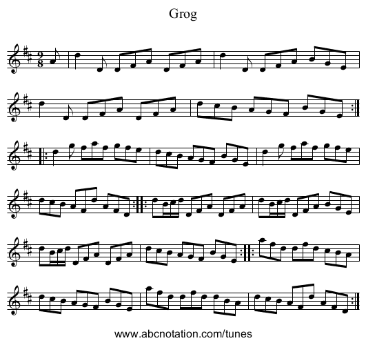 Grog - staff notation