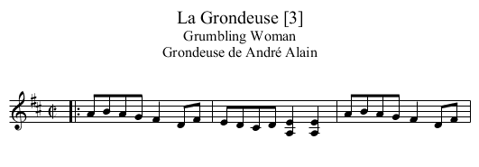 Grondeuse [3], La - staff notation