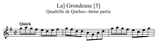 Grondeuse [5], La] - staff notation