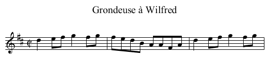 Grondeuse à Wilfred - staff notation