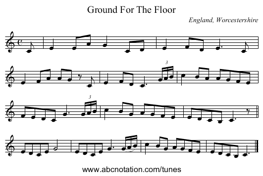 Ground For The Floor - staff notation