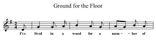 Ground for the Floor - staff notation