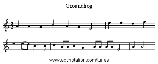 Groundhog - staff notation