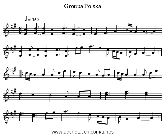 Groupa Polska - staff notation