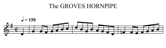 GROVES HORNPIPE, The - staff notation