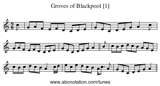 Groves of Blackpool [1] - staff notation