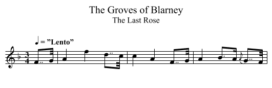 Groves of Blarney, The - staff notation