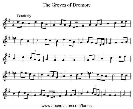 Groves of Dromore, The - staff notation