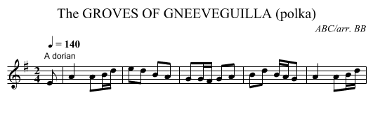 GROVES OF GNEEVEGUILLA (polka), The - staff notation