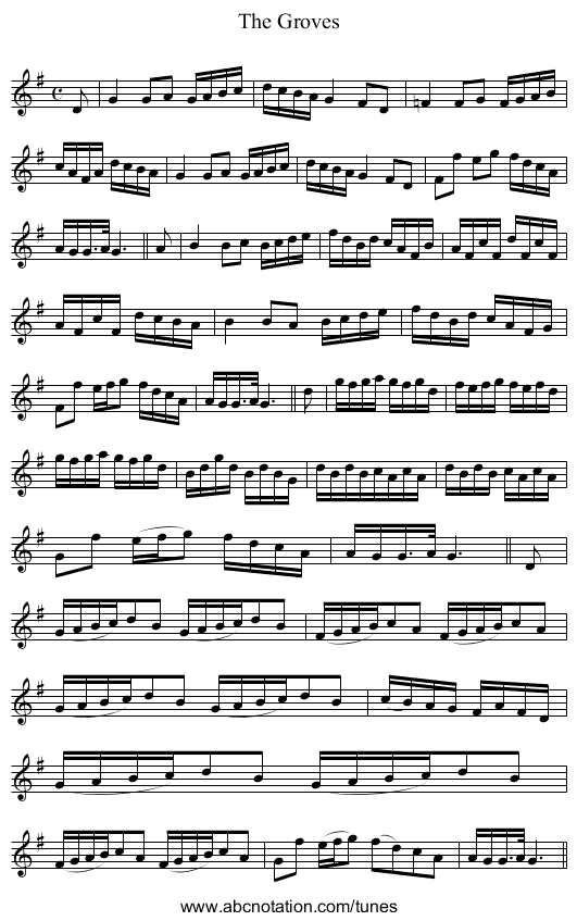 Groves, The - staff notation