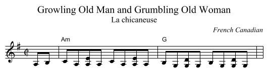Growling Old Man and Grumbling Old Woman - staff notation