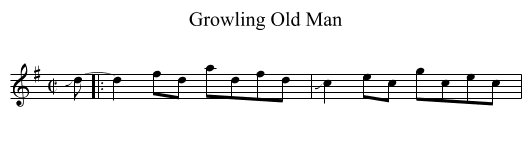 Growling Old Man - staff notation